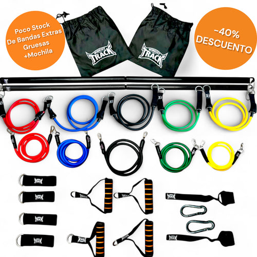 Kit Full Elite 2 Barras Bandas elasticas Profesionales Workout Track