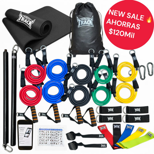 Kit Ful Elite 2x1 PROMO FUEGO Bandas Elásticas Profesionales - Workout Track- 120KG