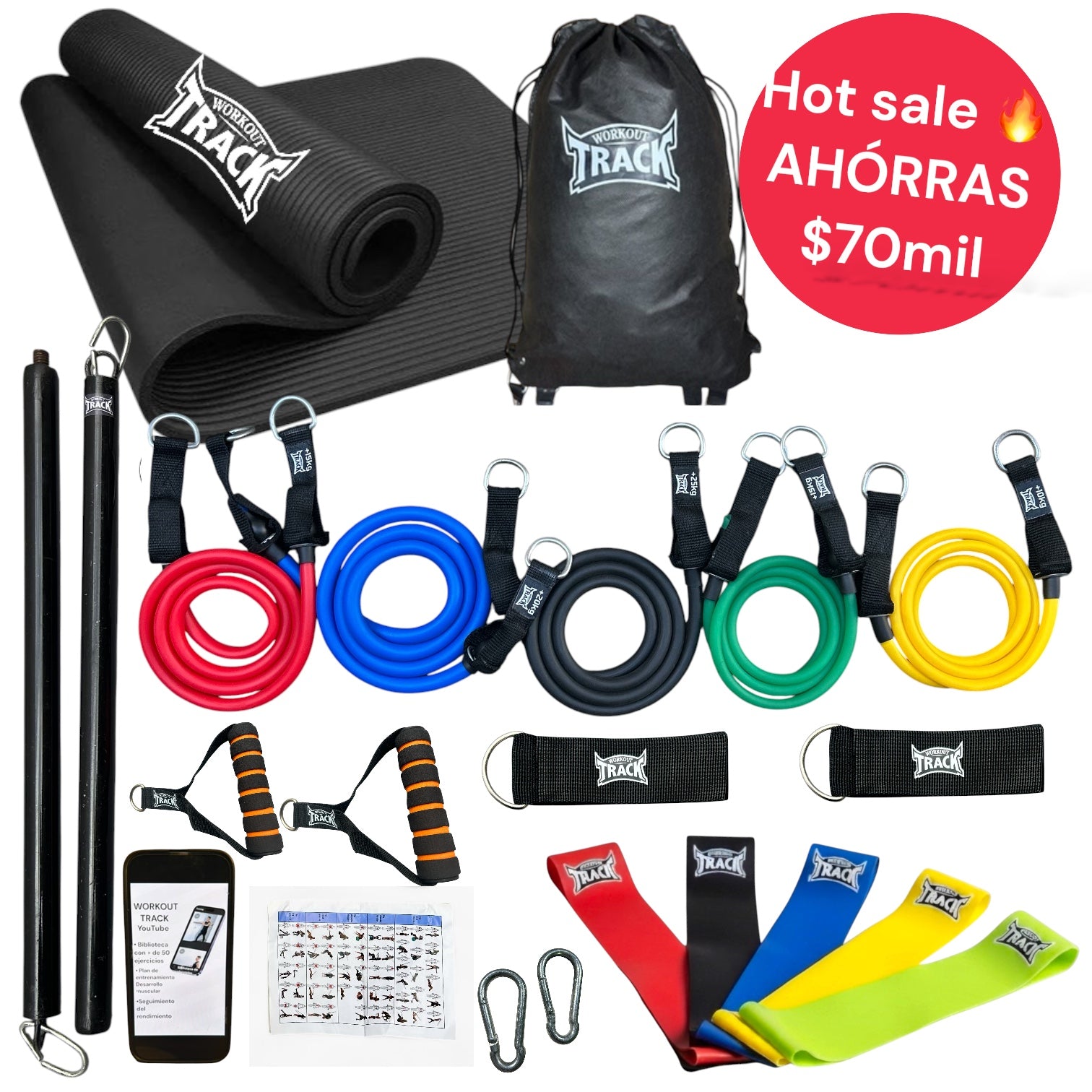 KIT FULL ELITE- PACK AHORRO $70mil IDEAL PARA QUIENES QUIEREN UN PACK COMPLETO PARA ENTRENAR EN CASA