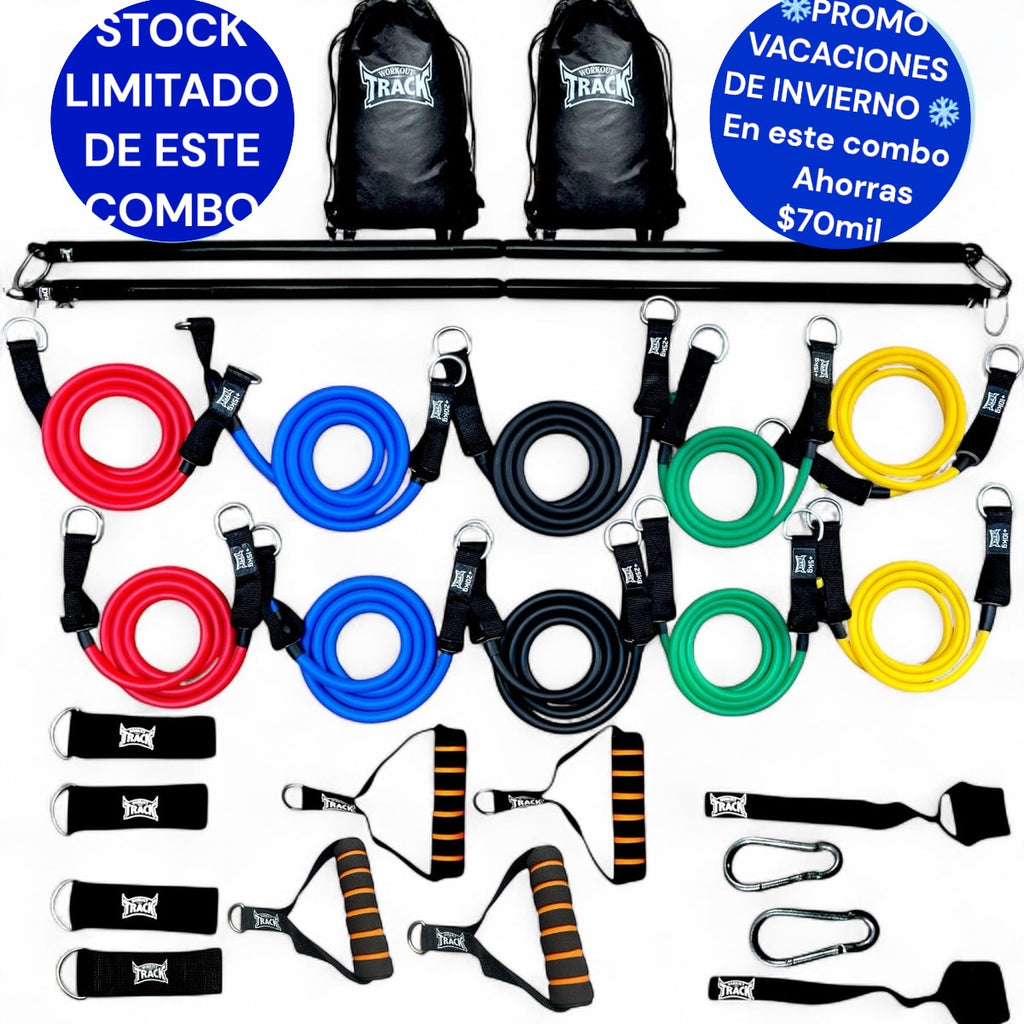 Kit Elite 🎉 2x1 Especial Día del Amigo Barras Bandas elasticas Profesionales Workout Track 120KG