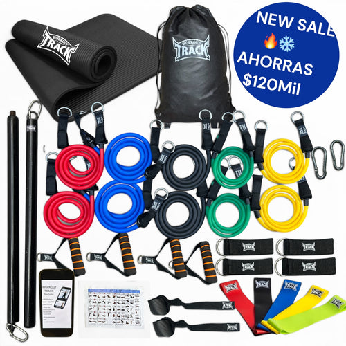 Kit Ful Elite 2x1 PROMO FUEGO Bandas Elásticas Profesionales - Workout Track- 180KG