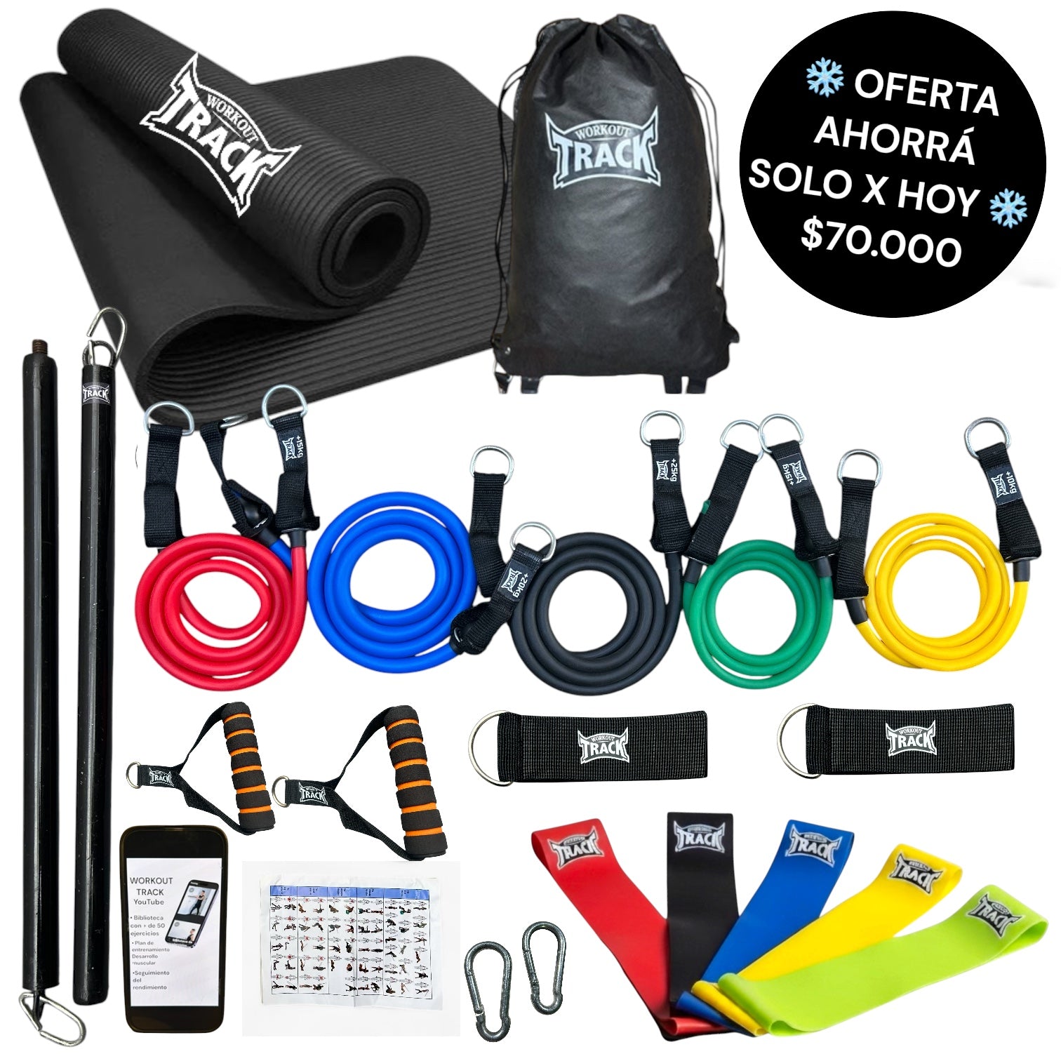KIT FULL ELITE- PACK AHORRO $70mil IDEAL PARA QUIENES QUIEREN UN PACK COMPLETO PARA ENTRENAR EN CASA