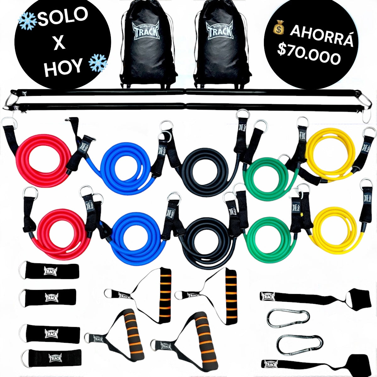 Kit Elite 🎉 2x1 Solo x hoy  Bandas elasticas Profesionales Workout Track 180KG